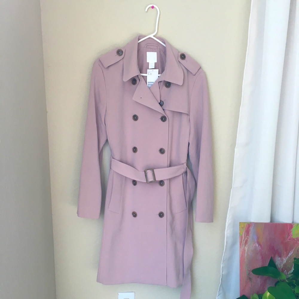 H&M Trench Coat - Powder Pink - Size M